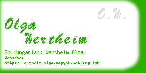 olga wertheim business card